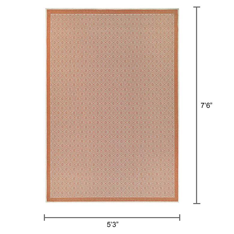 Image 7 Monaco Sea Pier 5'3"x7'6" Sand and Salmon Outdoor Rug more views