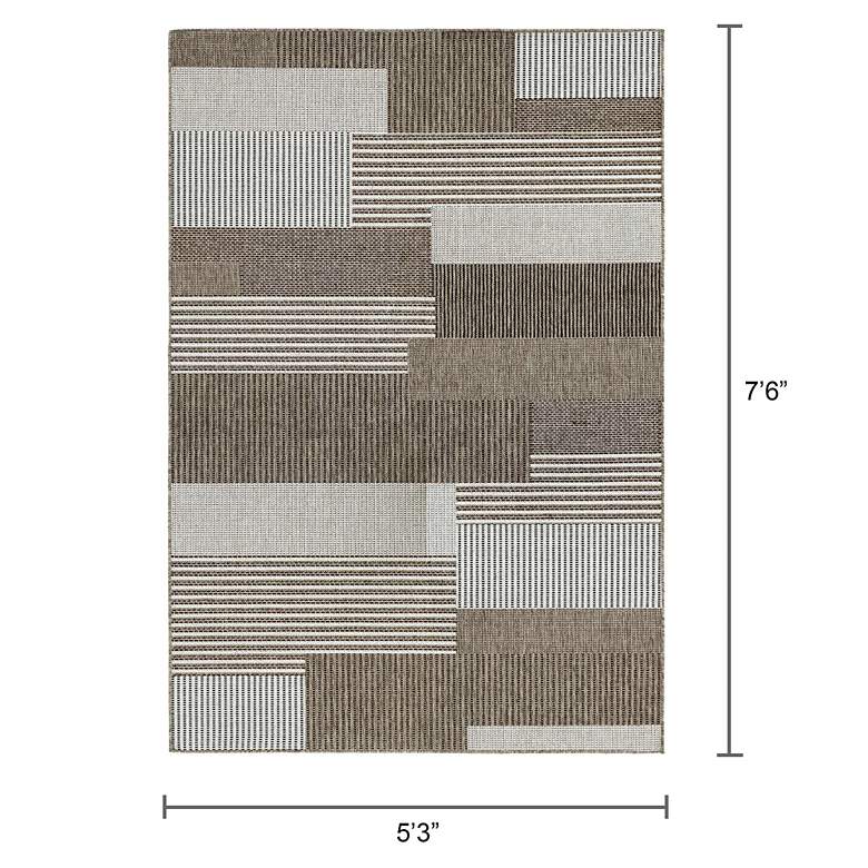 Image 7 Monaco Starboard 5&#39;3 inchx7&#39;6 inch Brown and Sand Outdoor Rug more views