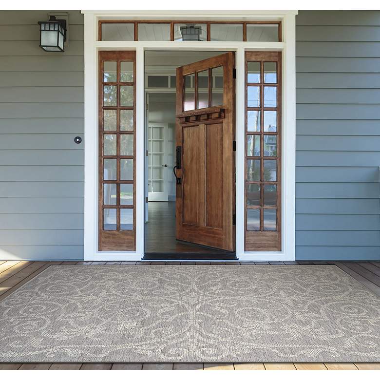 Image 1 Monaco Summer Quay 5'3"x7'6" Cocoa Natural Outdoor Rug