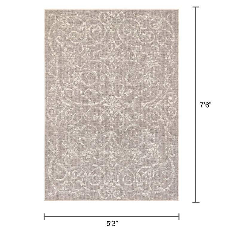 Image 7 Monaco Summer Quay 5'3"x7'6" Cocoa Natural Outdoor Rug more views