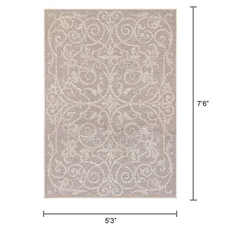 Image 7 Monaco Summer Quay 5&#39;3 inchx7&#39;6 inch Cocoa Natural Outdoor Rug more views