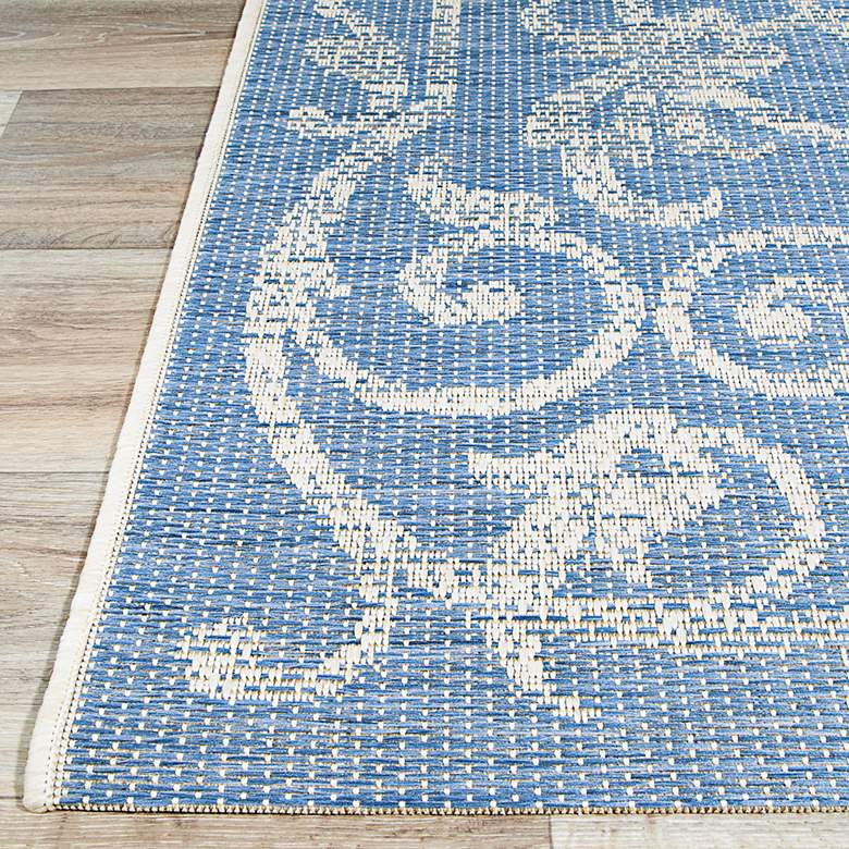 Image 4 Monaco Summer Quay 5'3"x7'6" Ivory and Sapphire Outdoor R more views