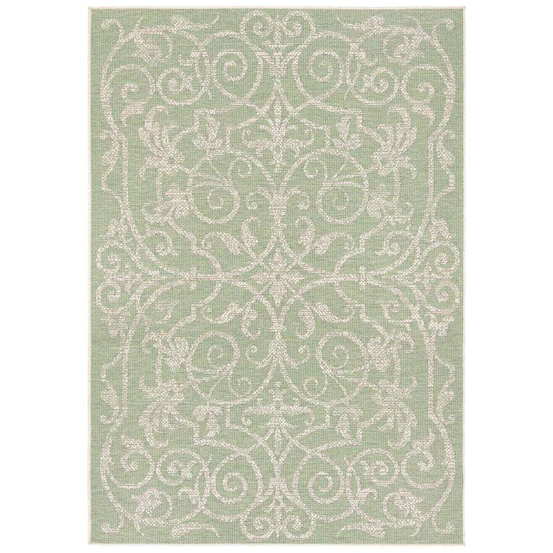 Image 2 Monaco Summer Quay 5'3"x7'6" Ivory Light Green Outdoor Ru