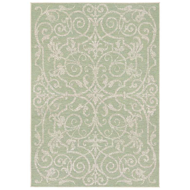 Image 2 Monaco Summer Quay 5&#39;3 inchx7&#39;6 inch Ivory Light Green Outdoor Ru