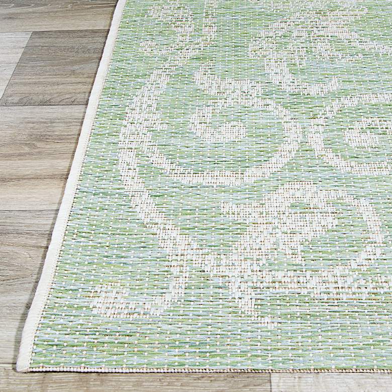 Image 4 Monaco Summer Quay 5'3"x7'6" Ivory Light Green Outdoor Ru more views