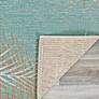 Thumbnail4 of Monaco Tropical Palms 5'10"x9'2" Aqua Outdoor Area Rug more views