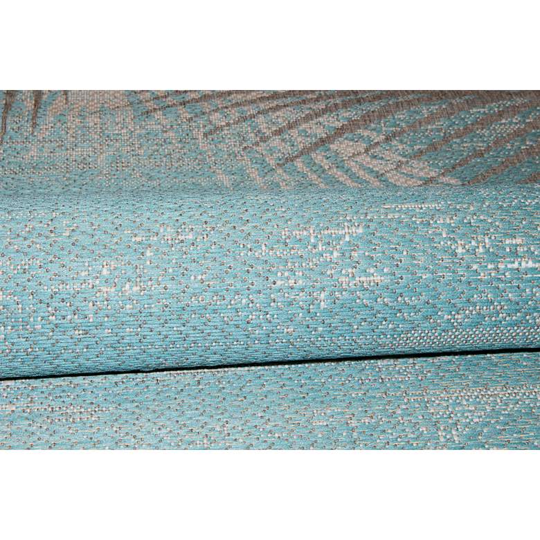 Image 6 Monaco Tropical Palms 5'3"x7'6" Aqua Rectangular Outdoor more views