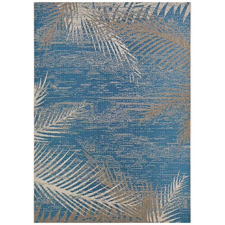 Image 2 Monaco Tropical Palms 5'3"x7'6" Ocean Outdoor Rug