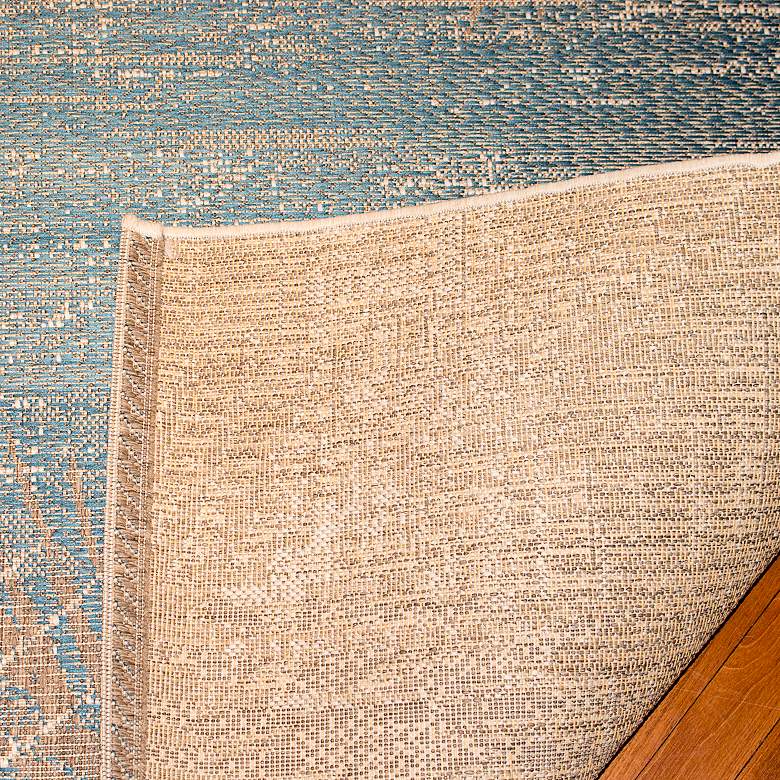 Image 3 Monaco Tropical Palms 5'3"x7'6" Ocean Outdoor Rug more views