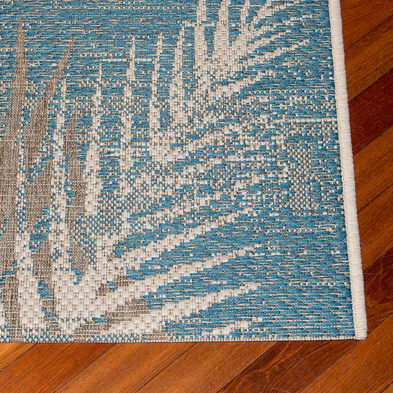 Image 4 Monaco Tropical Palms 5'3"x7'6" Ocean Outdoor Rug more views