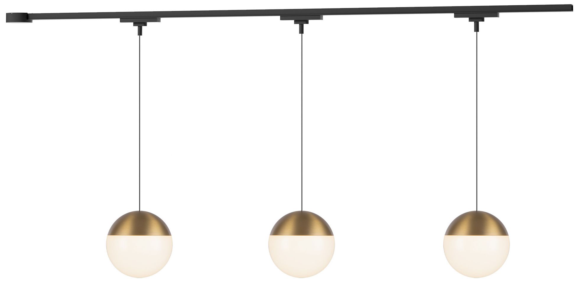 Monae 3 Light Brushed Gold dimmable 4000K LED Trilo Track Ceiling Kit