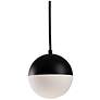 1_Monae 6" Wide Black and Opal Glass Globe LED Mini Pendant