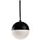 Monae 6" Wide Black and Opal Glass Globe LED Mini Pendant