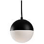 2_Monae 6" Wide Black and Opal Glass Globe LED Mini Pendant more views