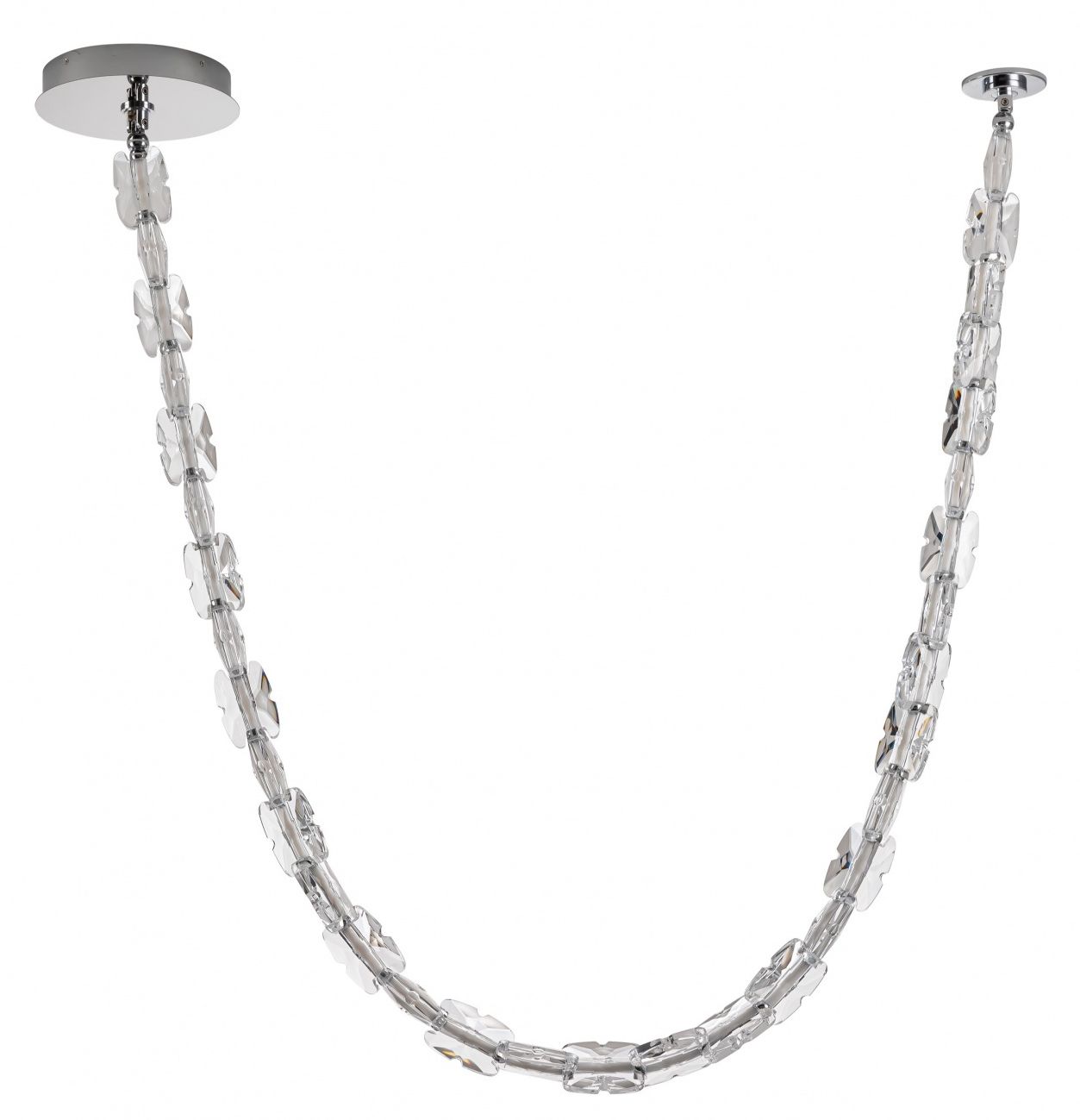 Monarch 120"L Clear Strand LED Pendant in Chrome