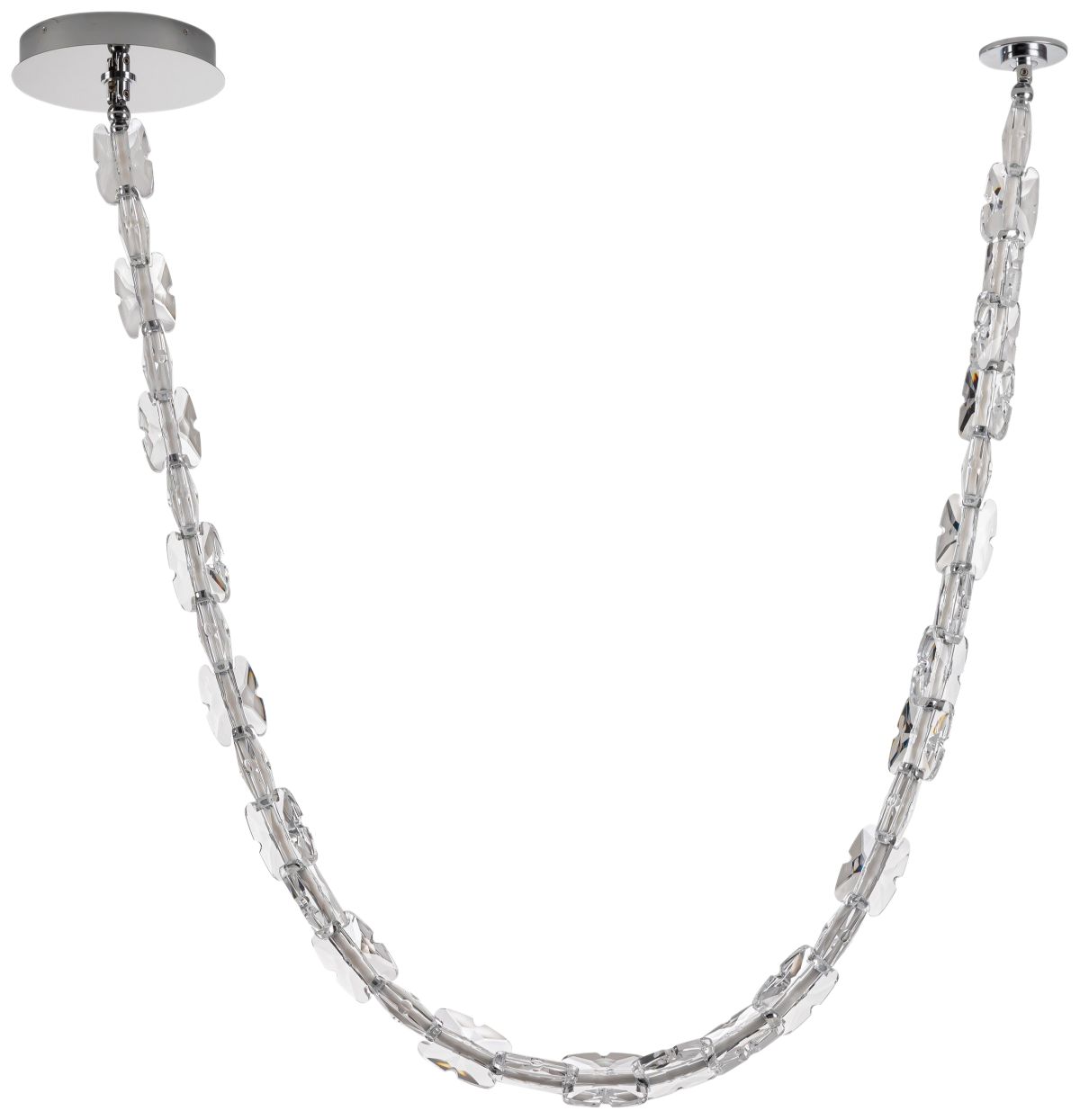 Image 2 Monarch 120"L Clear Strand LED Pendant in Chrome more views