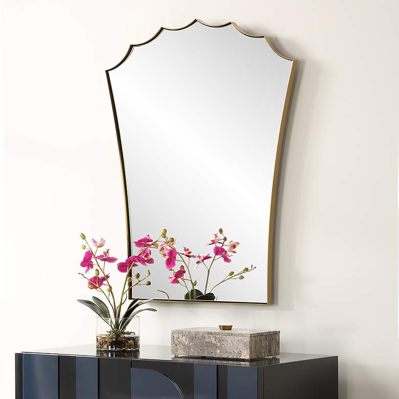 Image 3 Monarch 24" x 30.5" Plated Antique Brass Vanity Mirror more views