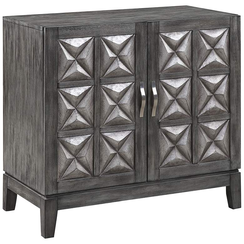 Image 2 Monarch 36 inch Wide Gray Blue Finish  2-Door Wood Accent Cabinet