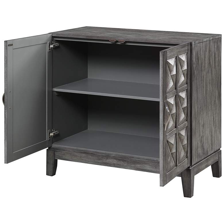 Image 7 Monarch 36 inch Wide Gray Blue Finish  2-Door Wood Accent Cabinet more views
