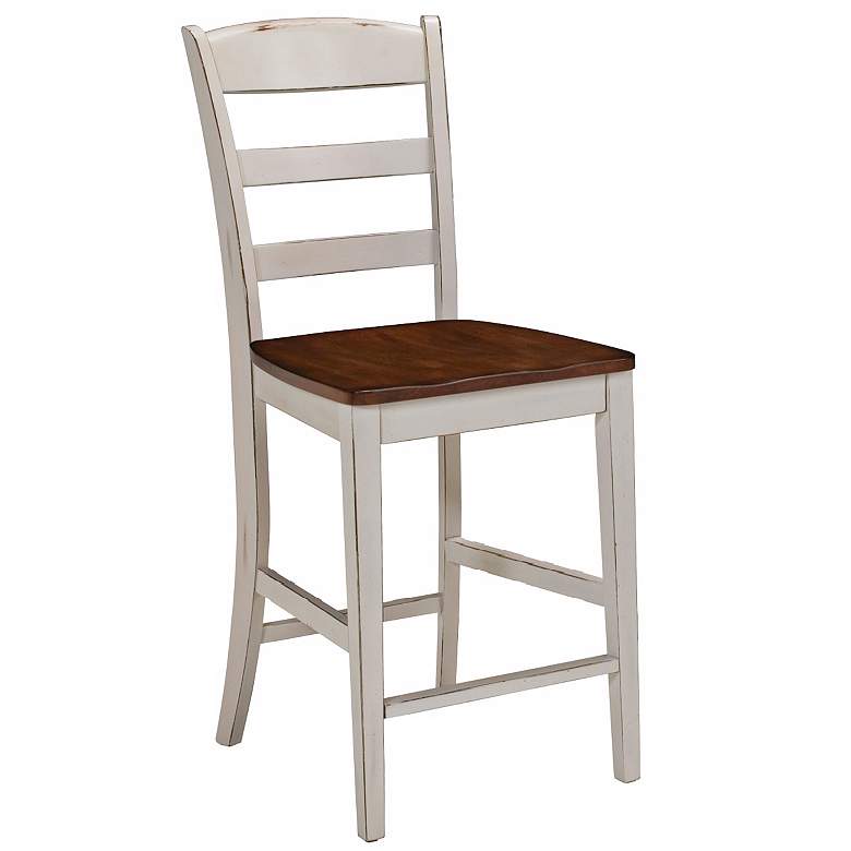 Image 1 Monarch Antiqued White 24 inch High Counter Stool