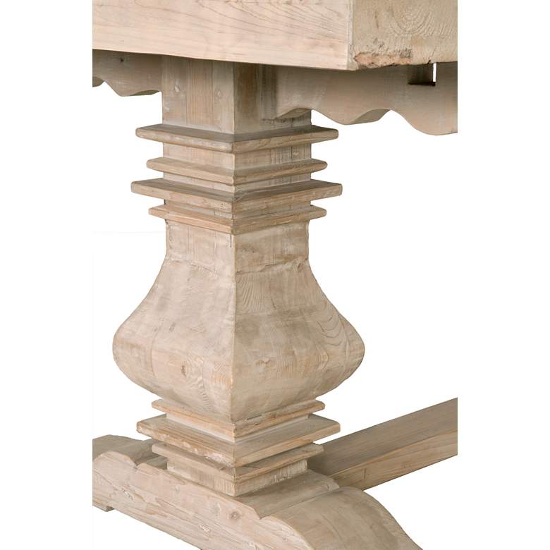 Image 3 Monastery 120" Wide Smoke Gray Wood Extendable Dining Table more views
