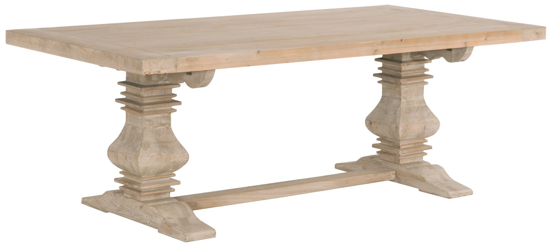 Monastery 120" Wide Smoke Gray Wood Extendable Dining Table