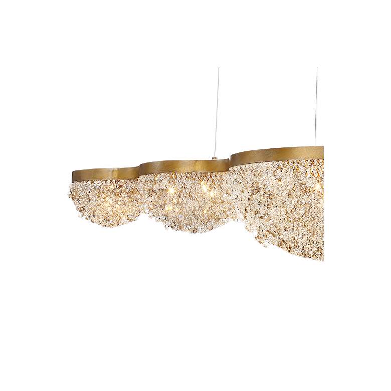 Image 4 Mondo 59" Wide Antique Gold Crystal 15-Light Chandelier more views