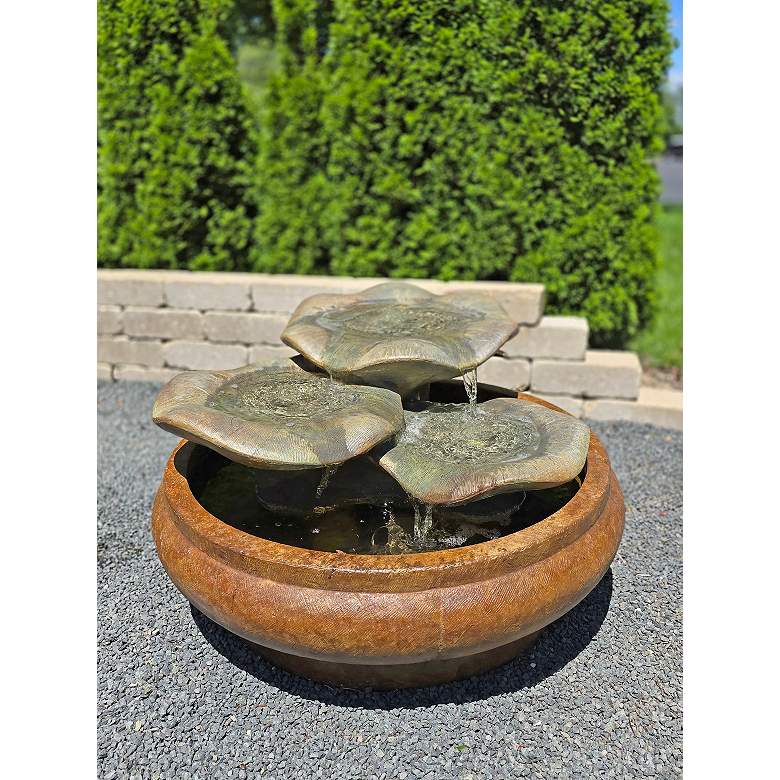 Image 1 Monet 19 1/2" High Relic Hi-tone Outdoor LED Fountain