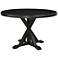 Monet 48" Wide Antique Black Wood Round Dining Table