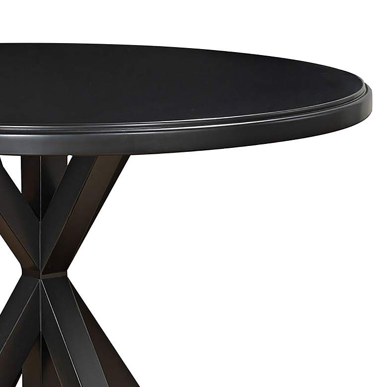 Image 3 Monet 48" Wide Antique Black Wood Round Dining Table more views