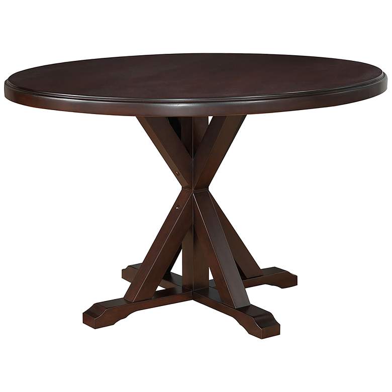 Image 2 Monet 48" Wide Espresso Wood Round Dining Table