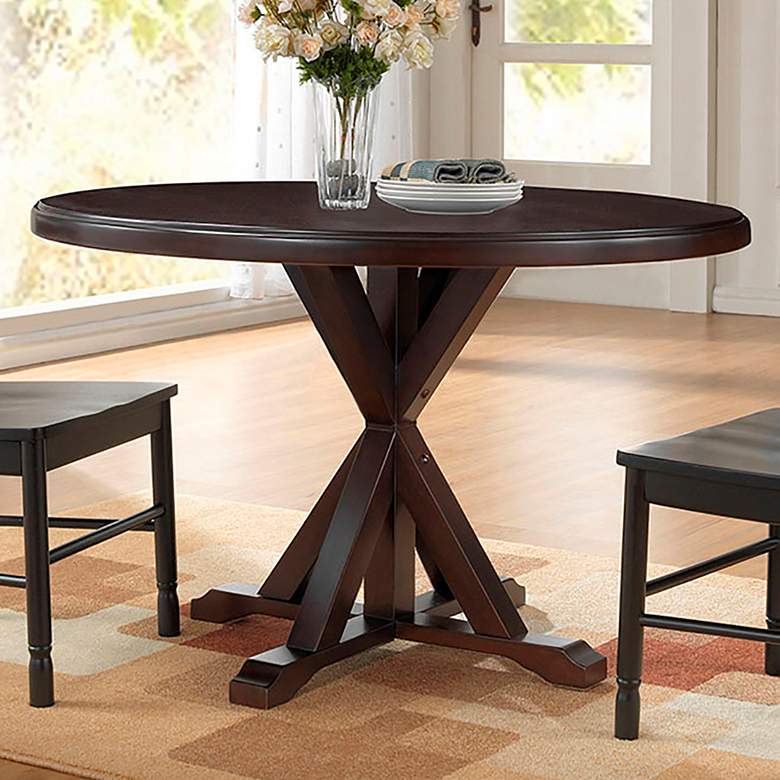 Image 1 Monet 48" Wide Espresso Wood Round Dining Table