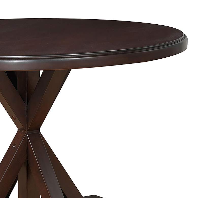 Image 3 Monet 48" Wide Espresso Wood Round Dining Table more views