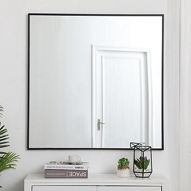 Monet Black 36" Square Metal Vanity Mirror