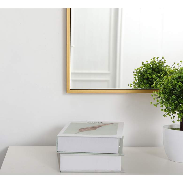 Image 7 Monet Brass 14" x 36" Rectangular Vanity Mirror more views