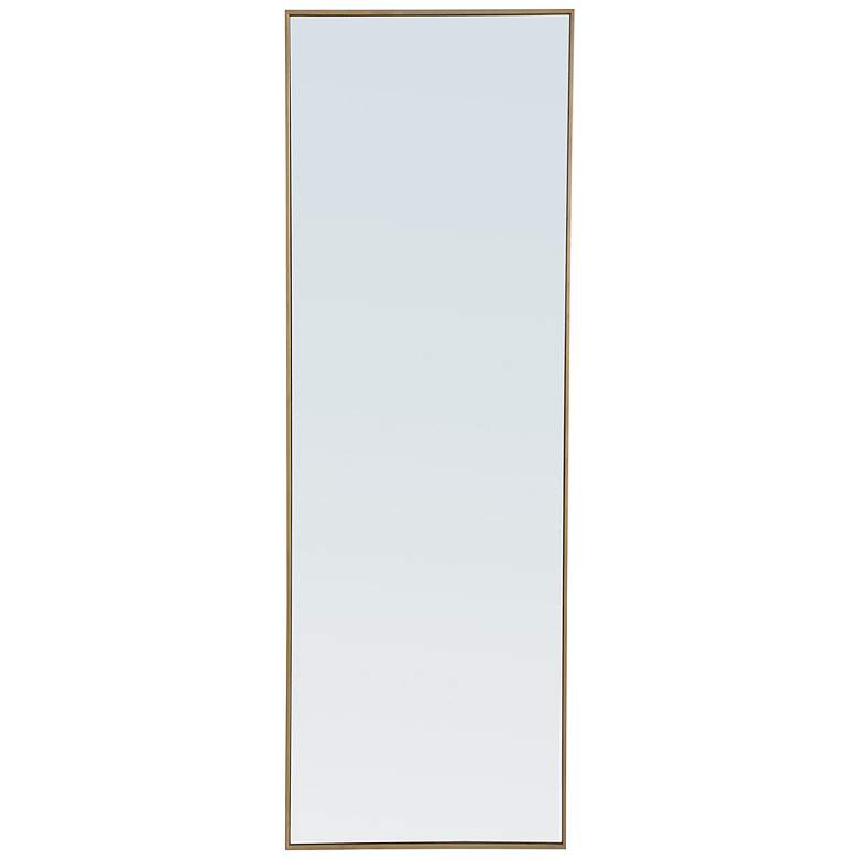 Image 1 Monet Brass 18" x 60" Rectangular Wall Mirror