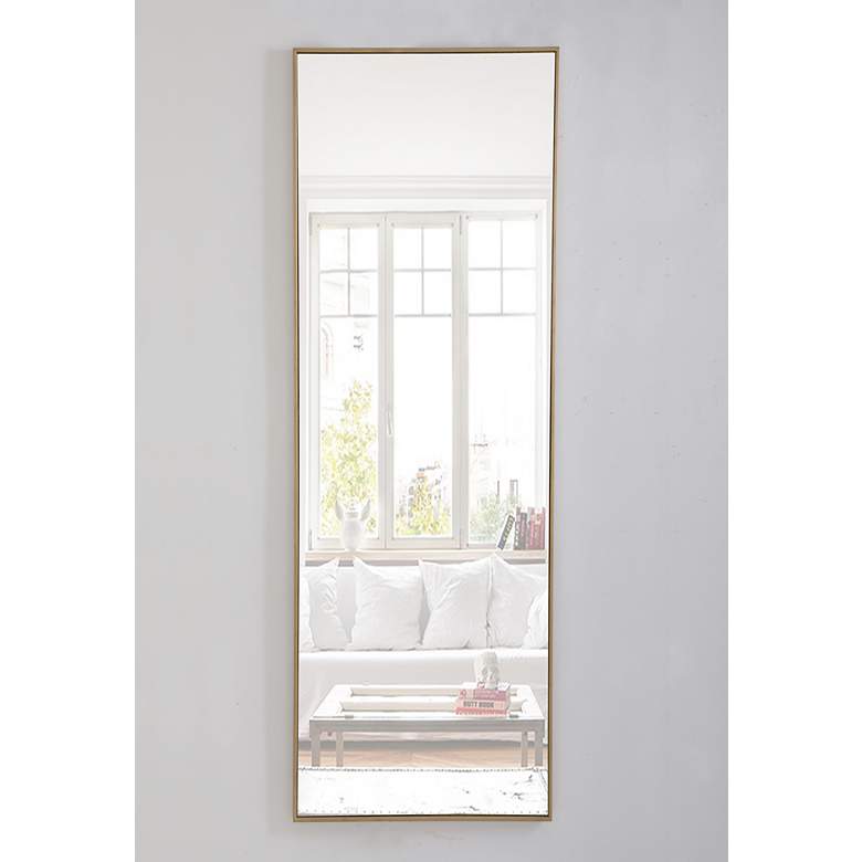 Image 1 Monet Brass 18" x 60" Rectangular Wall Mirror