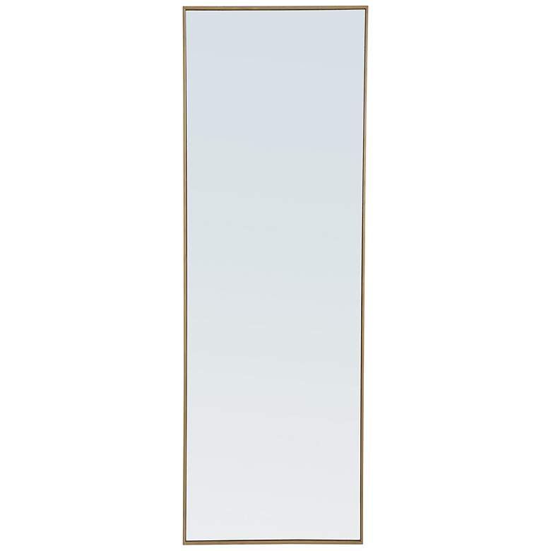 Image 7 Monet Brass 18" x 60" Rectangular Wall Mirror more views