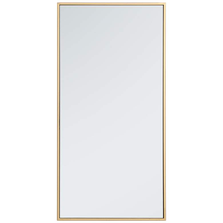Image 3 Monet Brass Metal 18" x 36" Rectangular Vanity Wall Mirror