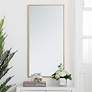 2_Monet Brass Metal 18" x 36" Rectangular Vanity Wall Mirror