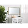 Monet Brass Metal 18" x 36" Rectangular Vanity Wall Mirror in scene