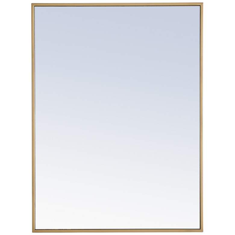 Image 3 Monet Brass Metal 24" x 32" Rectangular Vanity Wall Mirror