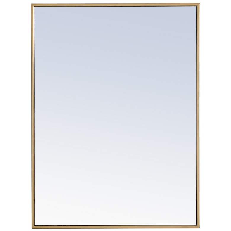Image 6 Monet Brass Metal 24" x 32" Rectangular Vanity Wall Mirror more views