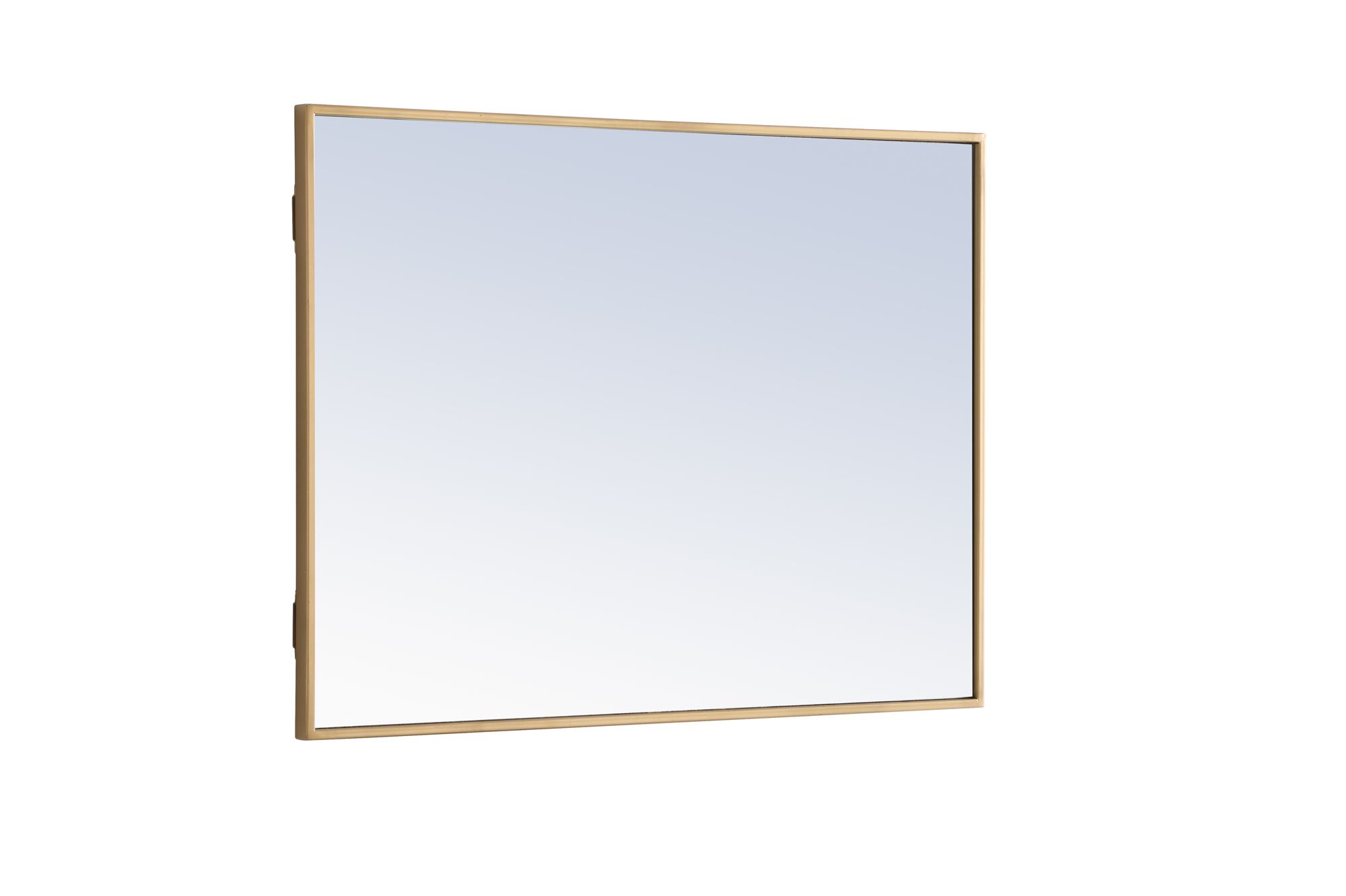 Monet Brass Metal 24" x 32" Rectangular Vanity Wall Mirror in scene