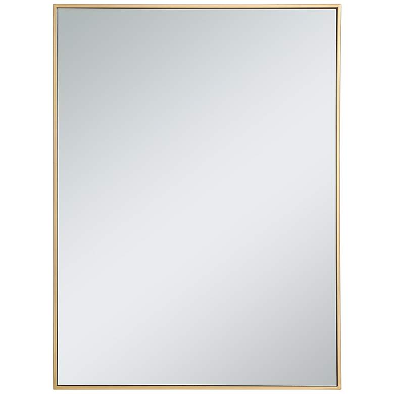Image 3 Monet Brass Metal 30 inch x 40 inch Rectangular Wall Mirror
