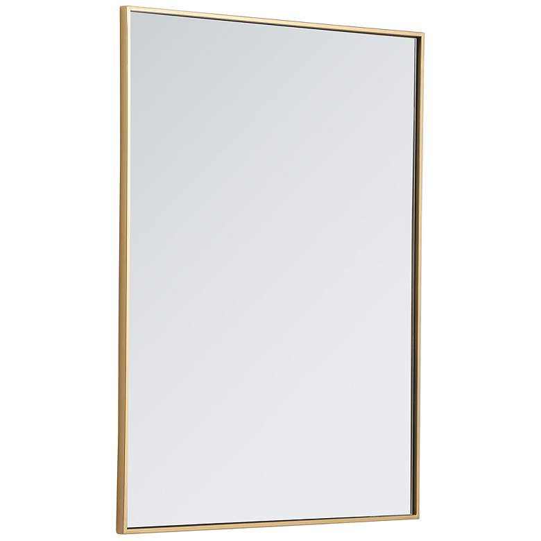 Image 5 Monet Brass Metal 30" x 40" Rectangular Wall Mirror more views