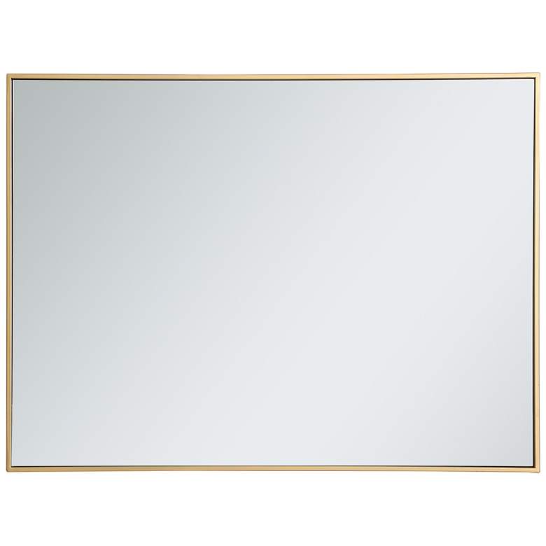 Image 6 Monet Brass Metal 30 inch x 40 inch Rectangular Wall Mirror more views