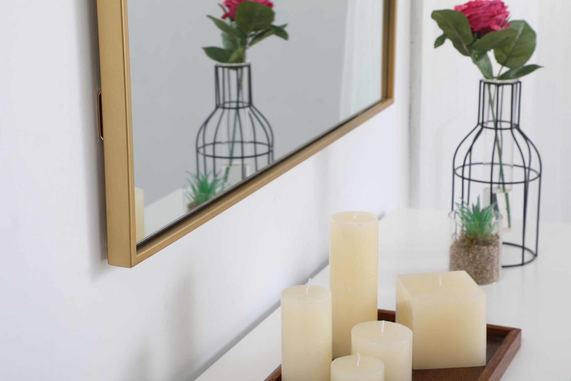 Monet Brass Metal 30" x 40" Rectangular Wall Mirror in scene