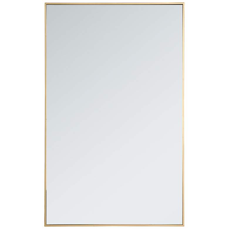 Image 3 Monet Brass Metal 30 inch x 48 inch Rectangular Wall Mirror