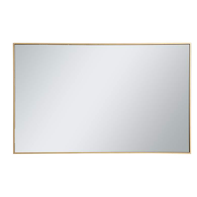 Image 4 Monet Brass Metal 30" x 48" Rectangular Wall Mirror more views